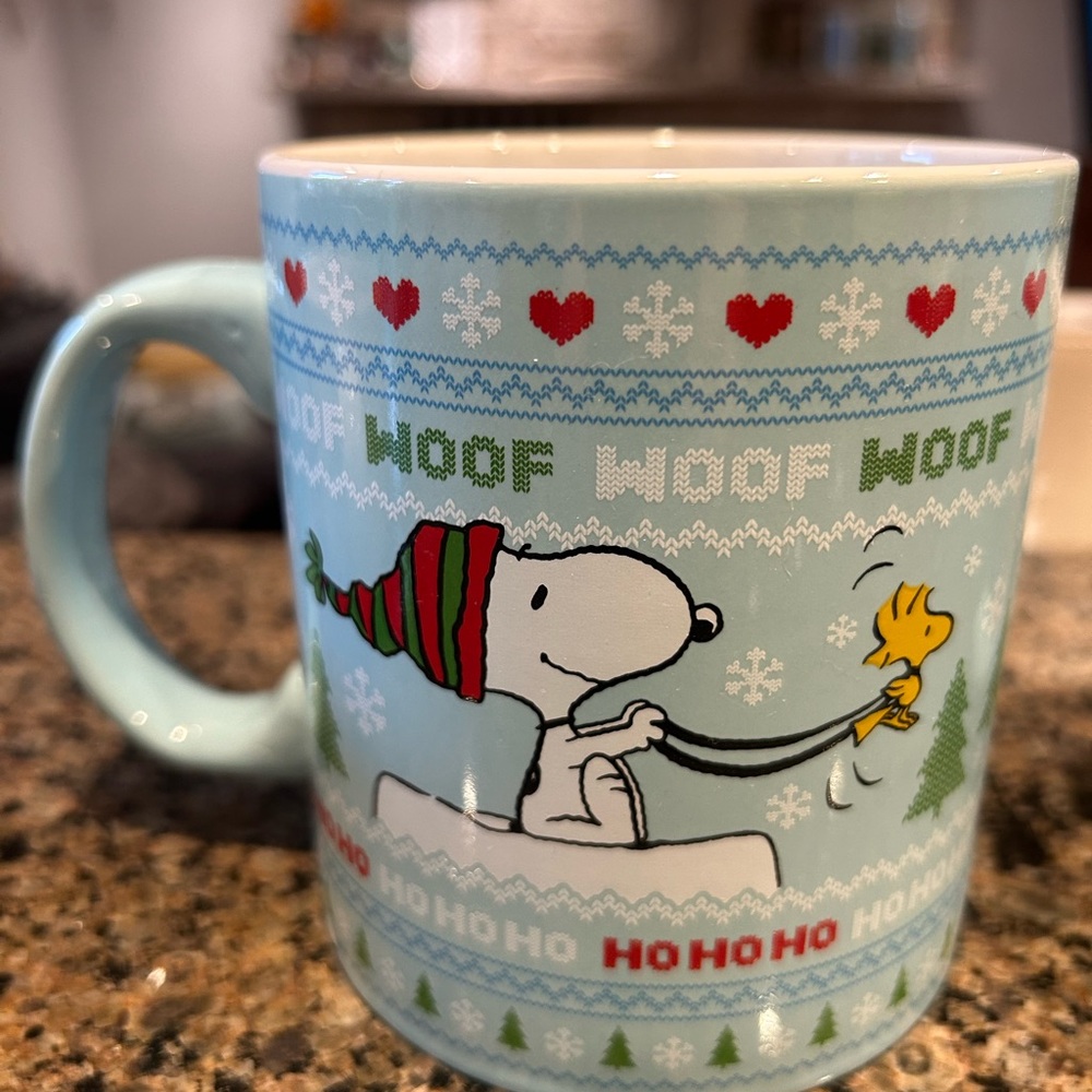 Peanuts Blue and Red Holiday Mug